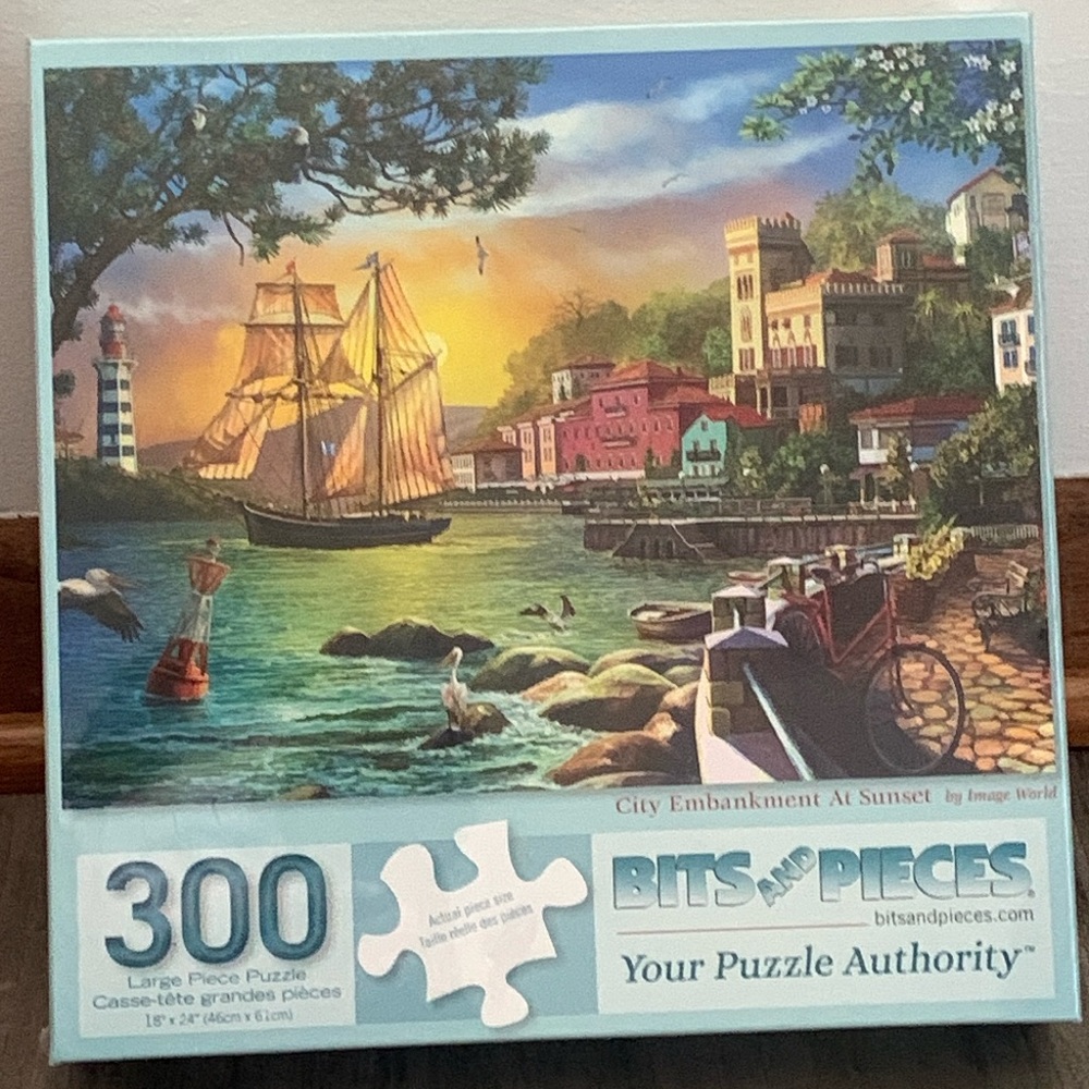 300 Pcs City Embarkment at Sunset Puzzels.